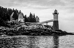 Isle au Haut Lighthouse in Maine - Gritty Look BW